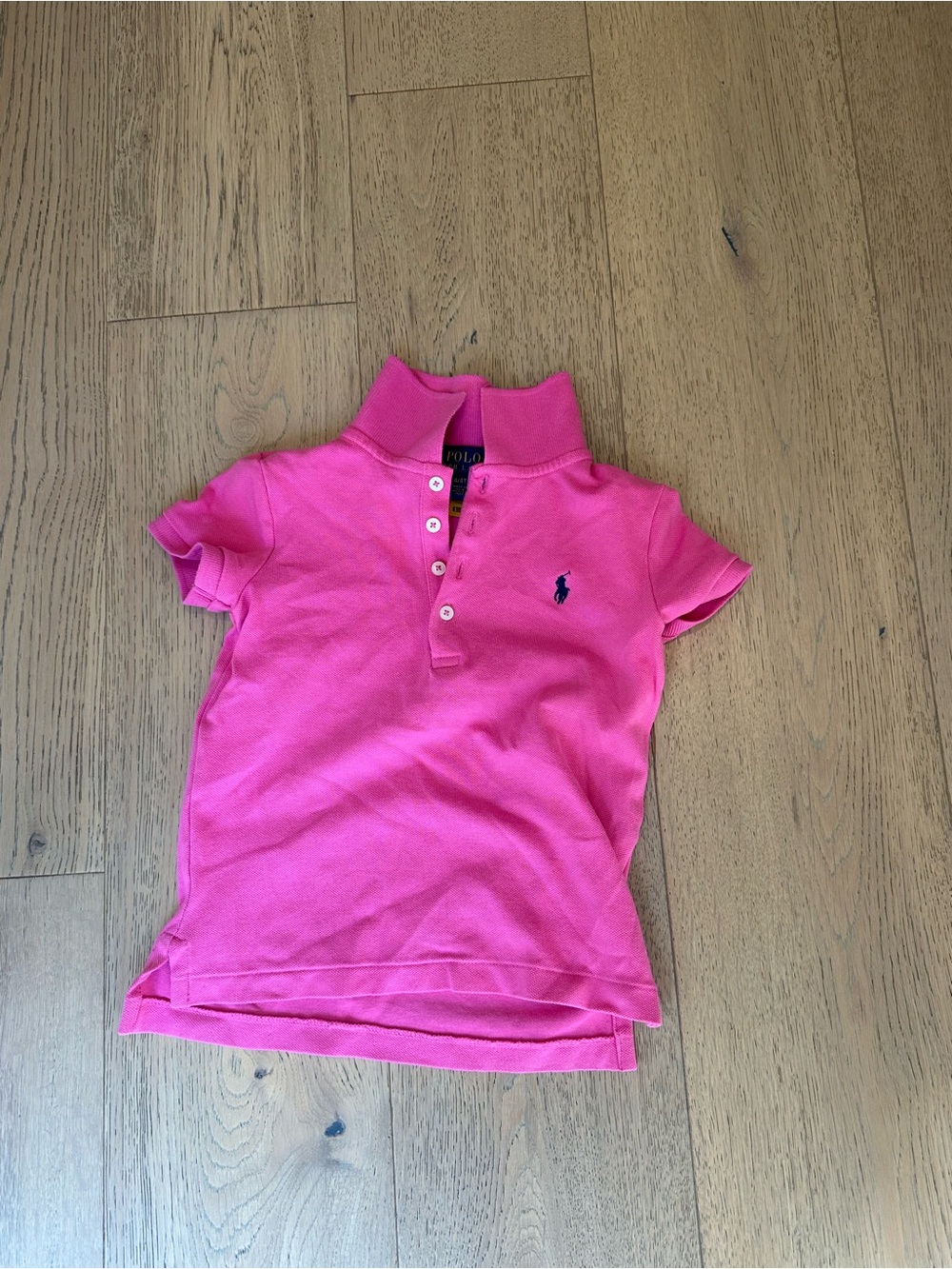 Polo by Ralph Lauren Hot Pink Girls' Short-Sleeve Polo with Navy Pony